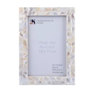 Handicraft Home Handmade Mother of Pearl Picture Frame White in 3 sizes