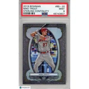 2019 Bowman Sterling Continuity Mike Trout Mint #BS-20 PSA 9 Los Angeles Angels