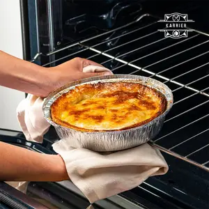20 PCS 7.2×1.5 Inch Round Aluminum Foil Pans | Food Grade, High Temp Resistant for Baking/Camping/Takeout