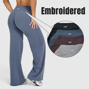 Soft Motion Embroidered Straight-Leg Pants, New Women’s Workout Gymwear Outdoor Pants