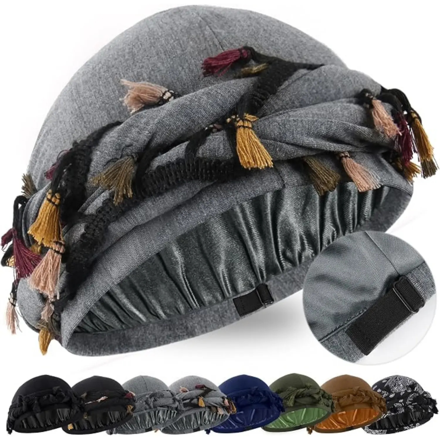 Gray w/ Colorful Tassel