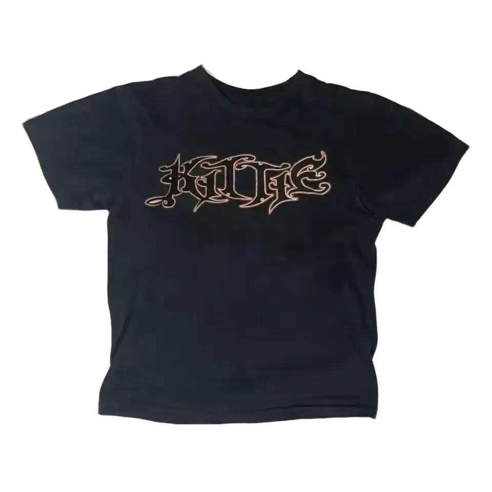 2000s Top Letter Print Graphic Short Sleeve T-Shirt Aesthetic Y2k Top Streetwear Gothic Baby Tee Vintage Women Emo Girl