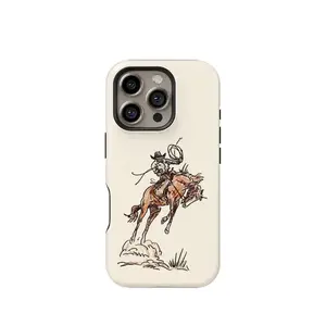 Rodeo-Themed Western Country Style Film Phone Case — Compatible with iPhone 13, 14, 15, 16, 17 — Durable & Glossy Finish