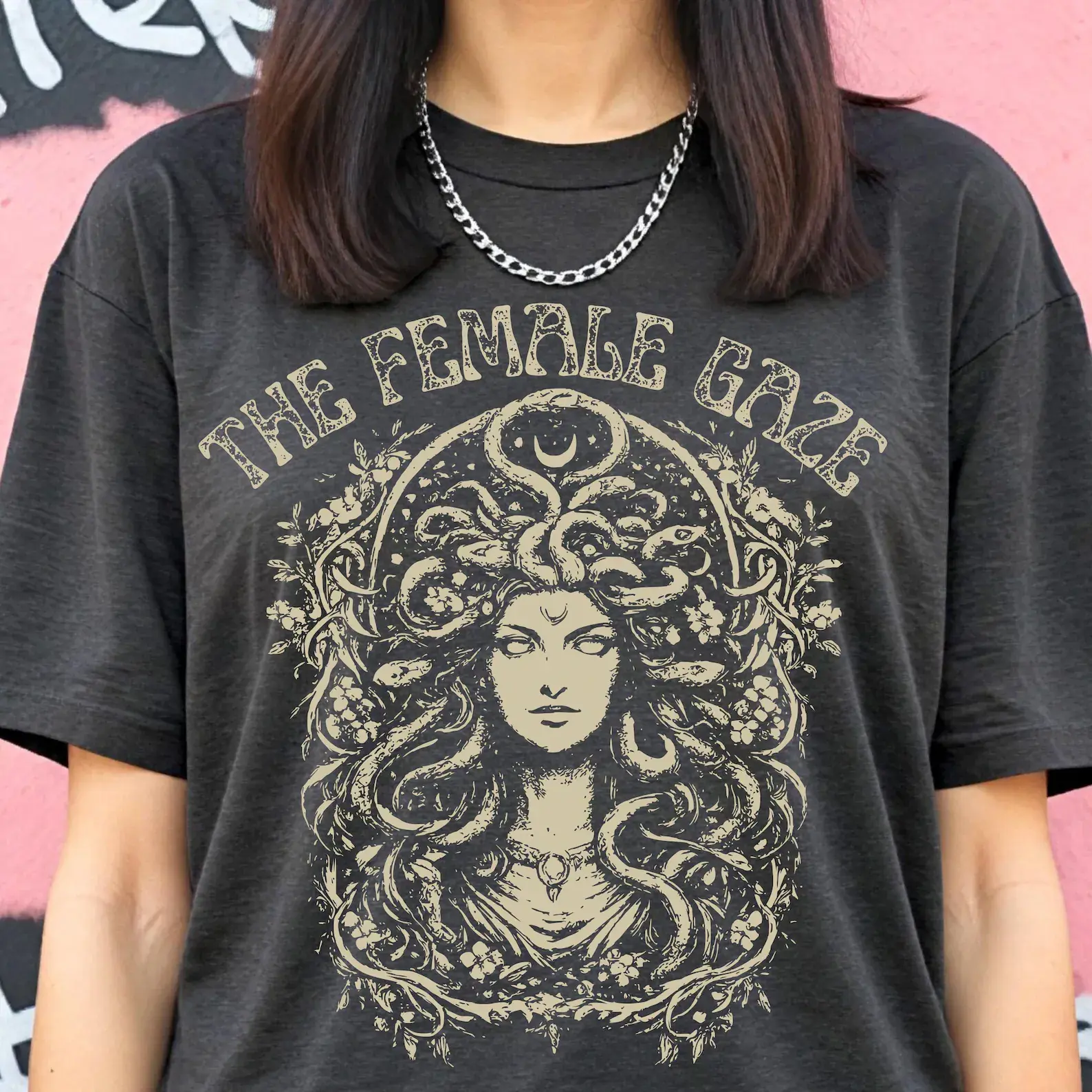 Feminist Medusa Female Gaze T-Shirt - Womens Empowerment Tee - Greek Mythology Patriarchy Rebellious Gift