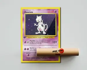 Pokemon Mewtwo Card Poster