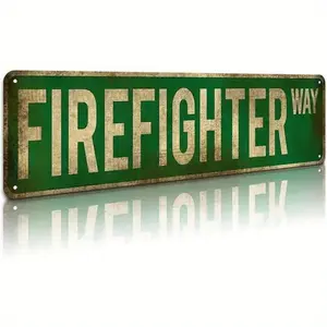 Firefighter Way Metal Wall Art Sign Firefighter Decor First Responders Firefighter Family Birthday Christmas Fathers Day Retirement Housewarming Gift Man Cave Decor Wall Decor Living Room Decorations Men Room Decor Vintage Home Decor Home Accessory