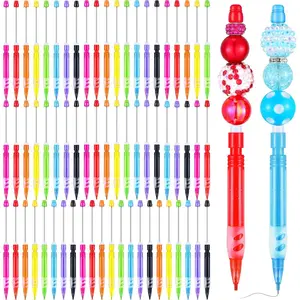 64 count Beadable Mechanical Pencil  to School Pens Mini Drawing Beadable Pencil Pencils with  Hand Guard for Writing Drawing Sketching DIY Crafting