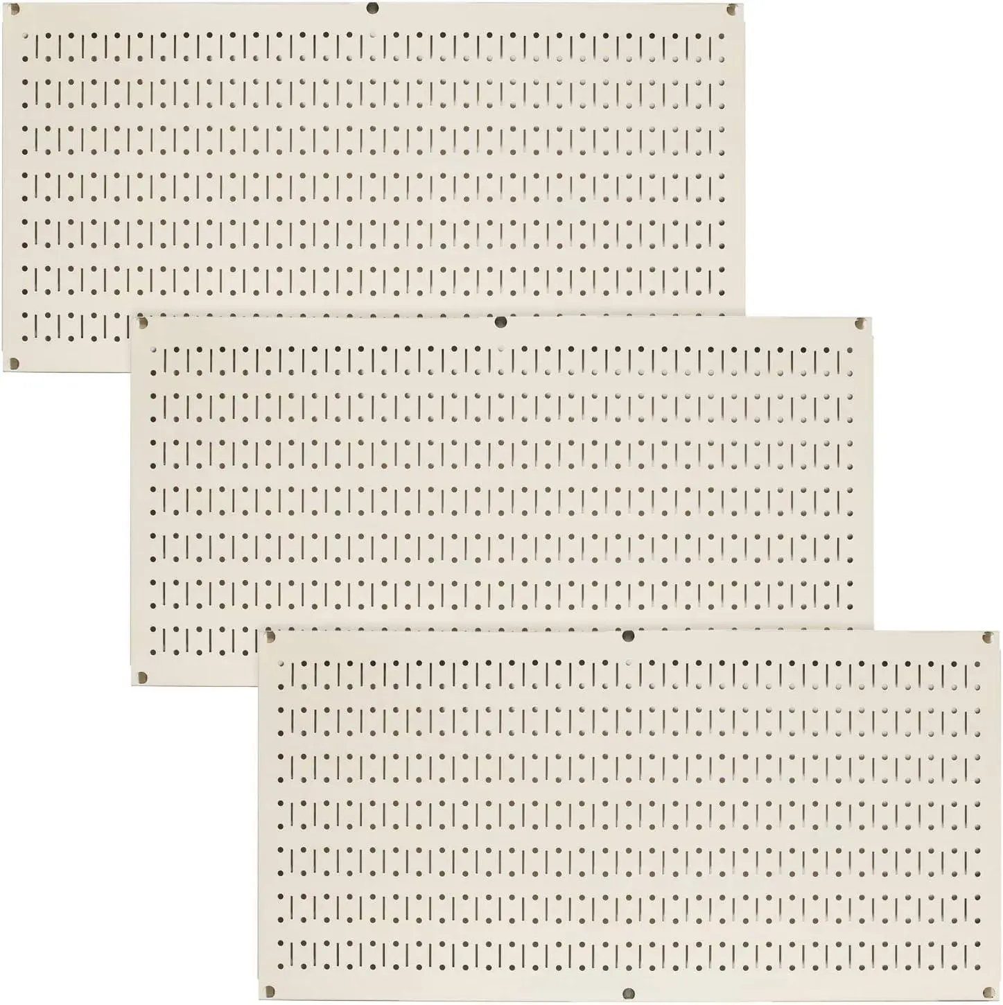 Wall Control Pegboard Value Pack - (3) Pack of Wall Control 16-Inch Tall X 32-Inch Wide Horizontal Metal Wallboards for Home & Garage Tool Storage Organization (Beige Pegboard)