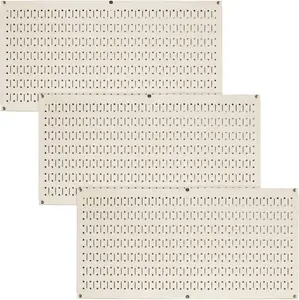 Wall Control Pegboard Value Pack - (3) Pack of Wall Control 16-Inch Tall X 32-Inch Wide Horizontal Metal Wallboards for Home & Garage Tool Storage Organization (Beige Pegboard)