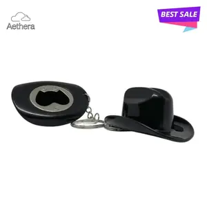 2026 New 2Pcs Texas Style Cowboy Hat Bottle Opener Keychain, 3-Color Cute Western Novelty Keyring, Portable Fun Decorative Pendant, Perfect Birthday Holiday Gift for Men Women Friends