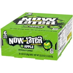 Now and Later Apple  24 ct. - Sweet and Chewy Candy with Apple Flavor - 24 Count Box Corn Snack