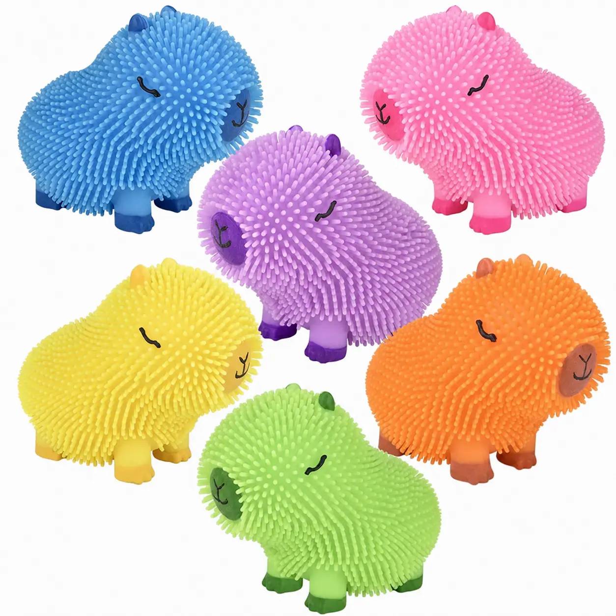Capybara Animal Form Puffer Ball - Random Color, Soft Squishy Unisex Fidget Toy for Ages 4+, Stress Relief Classic Novelty Toy