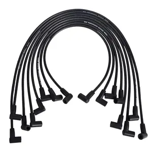 Silicone Spark Plug Wires Set 8.0mm Black Replacement for Chevy GMC Small Block SBC HEI Distributor Valve Cover Wires 265 267 283 302 305 307 327 350 400