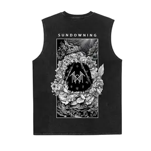 “High-street style retro dark printed distressed sleeveless”Vintage Tank 90s Graphic Sleep Token Band Sleeveless Tank Tops Unisex Vest Streetwear Outfits Vacation Outfits Sleeveless Shirt