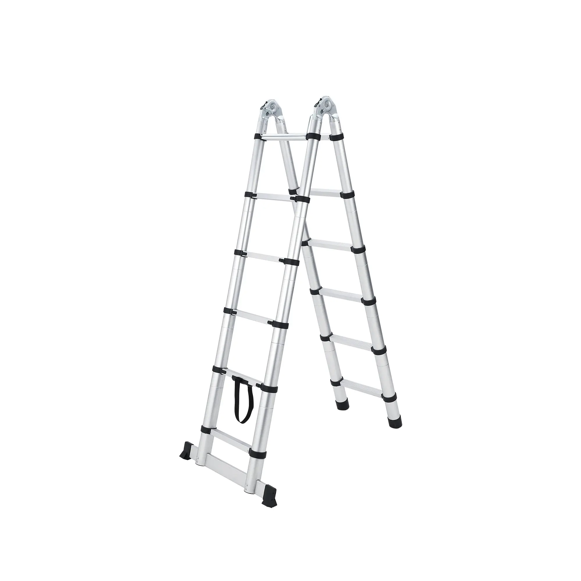 Telescoping Ladder, Aluminum Lightweight Portable Collapsible Ladder, A-Frame Multi-Purpose Folding Aluminium Telescoping Ladder, 330 LBS Capacity, Multi-Use Ladders for Home&Kitchen, 3.8M