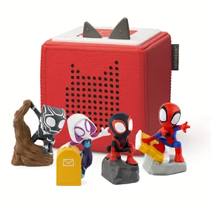 Red Toniebox 1 Spidey Bundle with Spidey, Spin, Ghost-Spider, and Black Panther from Spidey and His Amazing Friends!