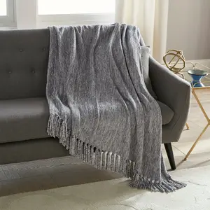 Crafted By Catherine Heavyweight Chenille Weave Throw Blanket, 50x60", Polyester Fiber, Soft Texture, Hand Wash Only, Ideal for Movie Nights