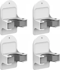 Plastic Broom Holder Wall Mount, White, 4 Count MCOMCE