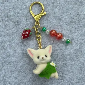 Fox Keychain with Adorable Fox Design and Colorful Beads for Stylish Accessory