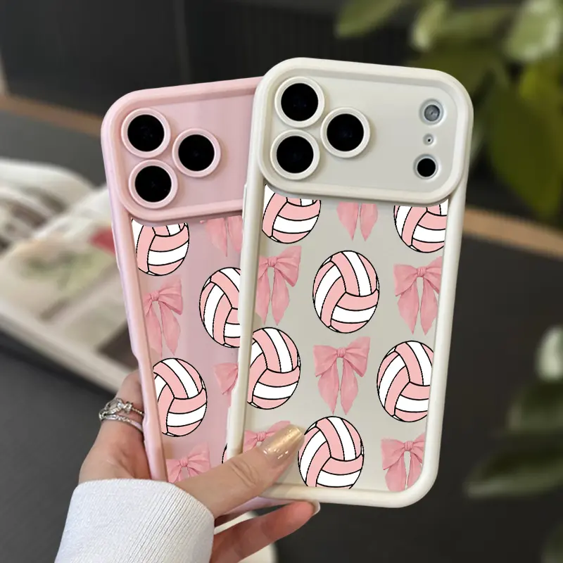 Volleyball & Bow Silicone Phone Case - Shockproof, Drop-Protective Casing for iPhone 17 Air, 16, 15, 16e, 14, 13, 12, 11 Pro Max Plus, X, XS - Rugged, Durable Mobile Device Accessories