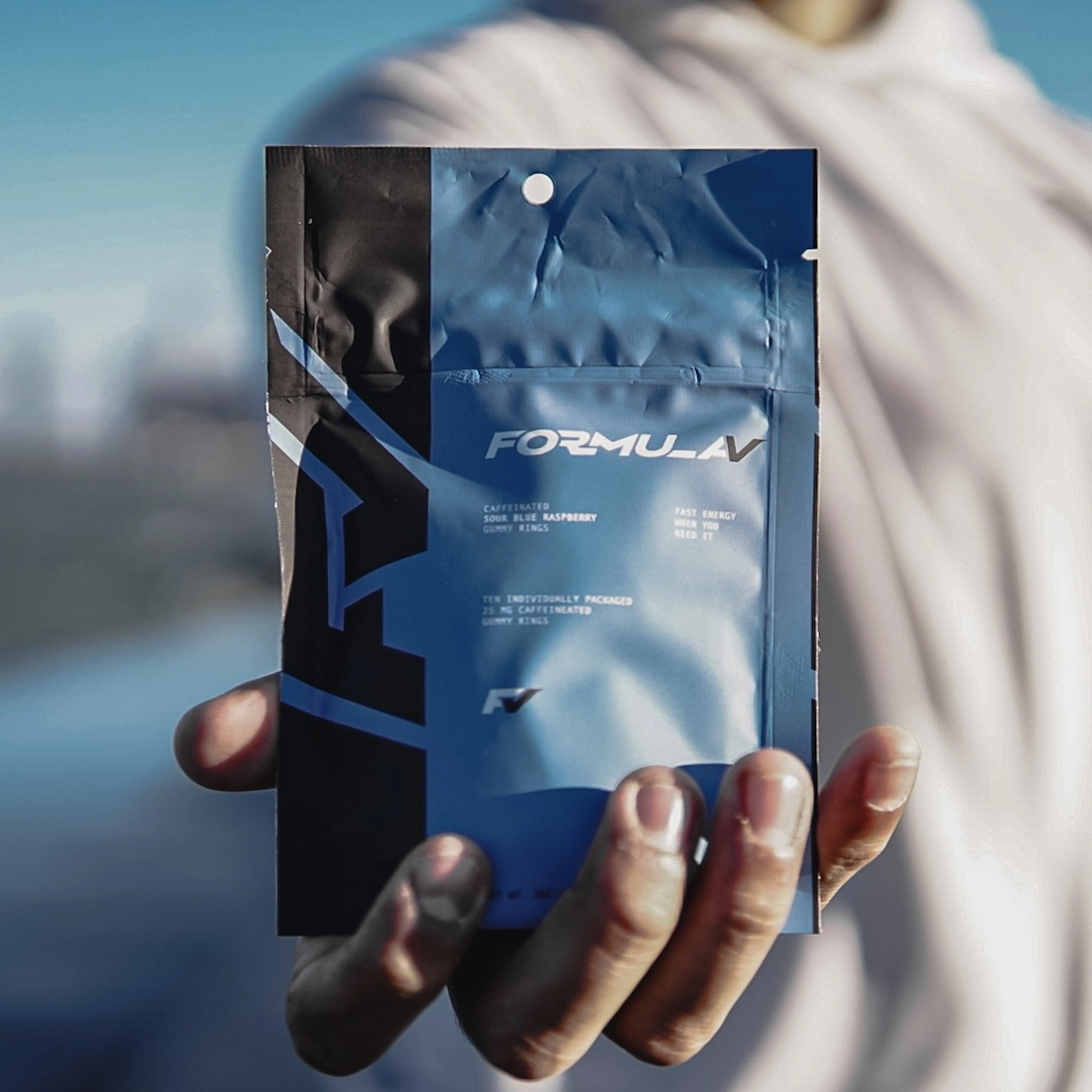 [Fromula V] + (Energy Candy) + (Portable Caffeine Gummies) + 4 bags + Low Fat + Low Sugar + Fruity + Sweet + Snack + Candies