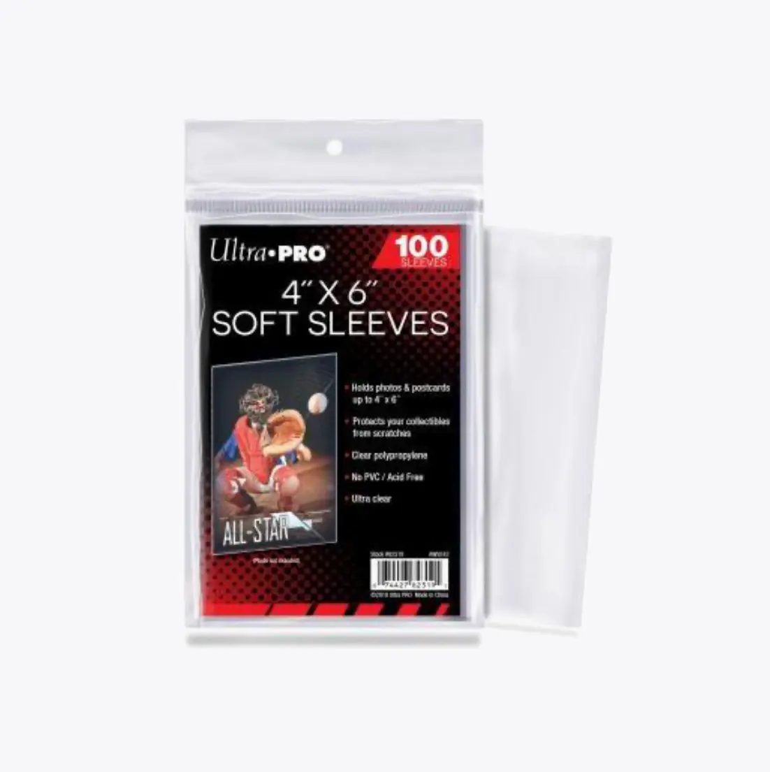 Ultra Pro 4" x 6" Soft Sleeves for 4x6 Trading Cards (Single Count)