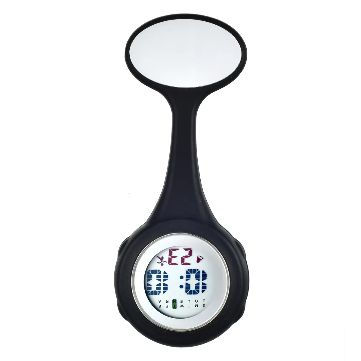 OIDEA Compact Digital Fob Watch for Nurses, Medical Silicone Light-Up Pocket Watch with Stopwatch and Alarm, Light-Up Pocket & Fob Watches
