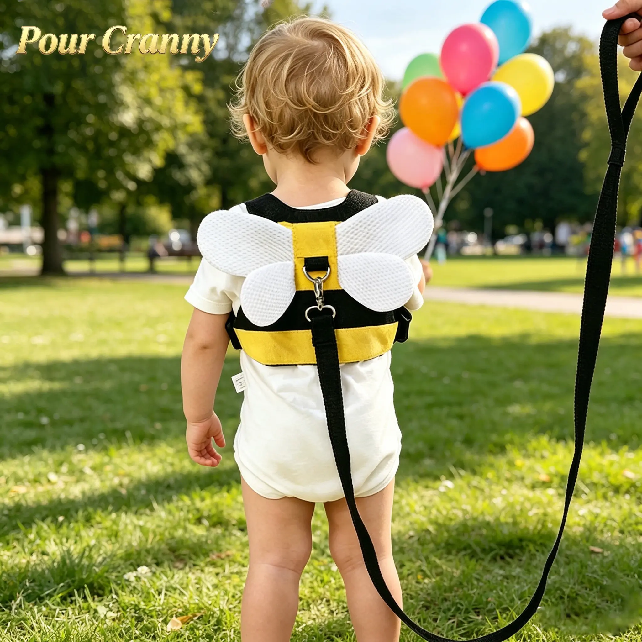 Cute Bee 2-in-1 Unisex Anti-Lost Leash Safety Belt Harness, Sports Protective Gear with Shoulder Straps, Safety Buckle, Breathable Comfortable Loop Straps
