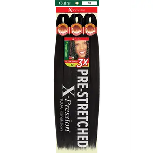 X-Pression Pre-Stretched Synthetic Braids - 42" or 52" Straight Strands, 1-Piece Extensions Hair, Fashion Accessory for Braiding