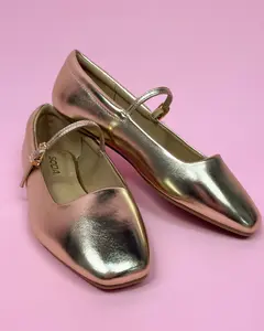 The Blythe Gold Metallic Ballet Flat
