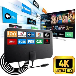 TV Antenna for Smart TV Indoor, Long Range Digital Antenna with Amplifier Signal Booster, Supports 4K 1080p Local Channels, Quick Installation