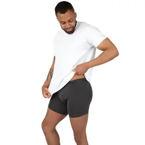 Mens Underwear Boxer Briefs Cool Soft Stretchy Ethical 3 Pack - Charcoal