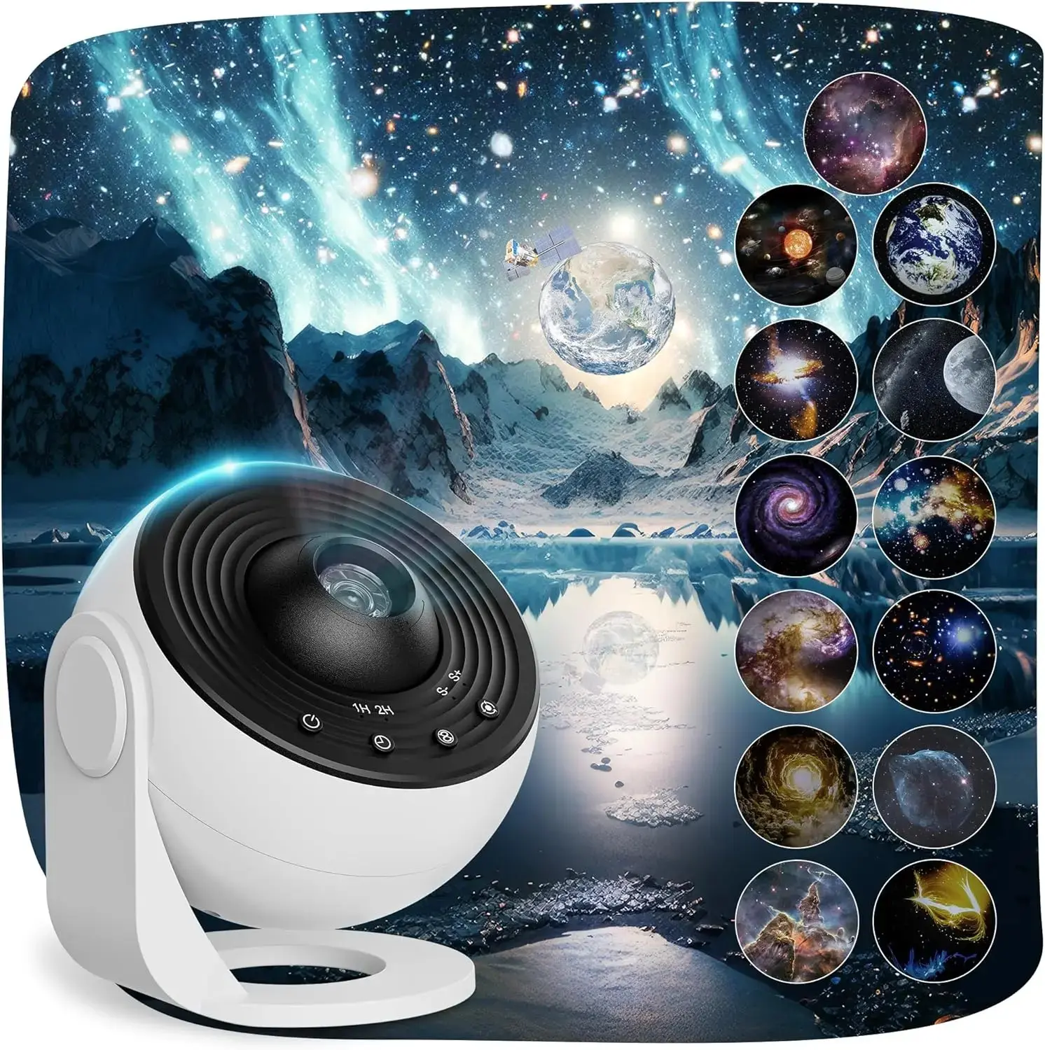 New Deal - Planetarium Projector for Bedroom, 13 in 1 Star Projector Galaxy Light, Ceiling Night Light Milky Way Mood Lighting with Timer, LED Space Galaxy Lamp Bedroom Room Decor for Adults Kids - White