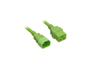 Nippon Labs 14 AWG C14 / C19 Power Cord, IEC-60320-C14 to IEC-60320-C19, SJT, 15A/250V, 3 ft. Green Power Cable Nippon Labs 14 AWG C14 / C19 Power Cord, IEC-60320-C14 to IEC-60320-C19, SJT, 15A/250V, 3 ft. Green Power Cable