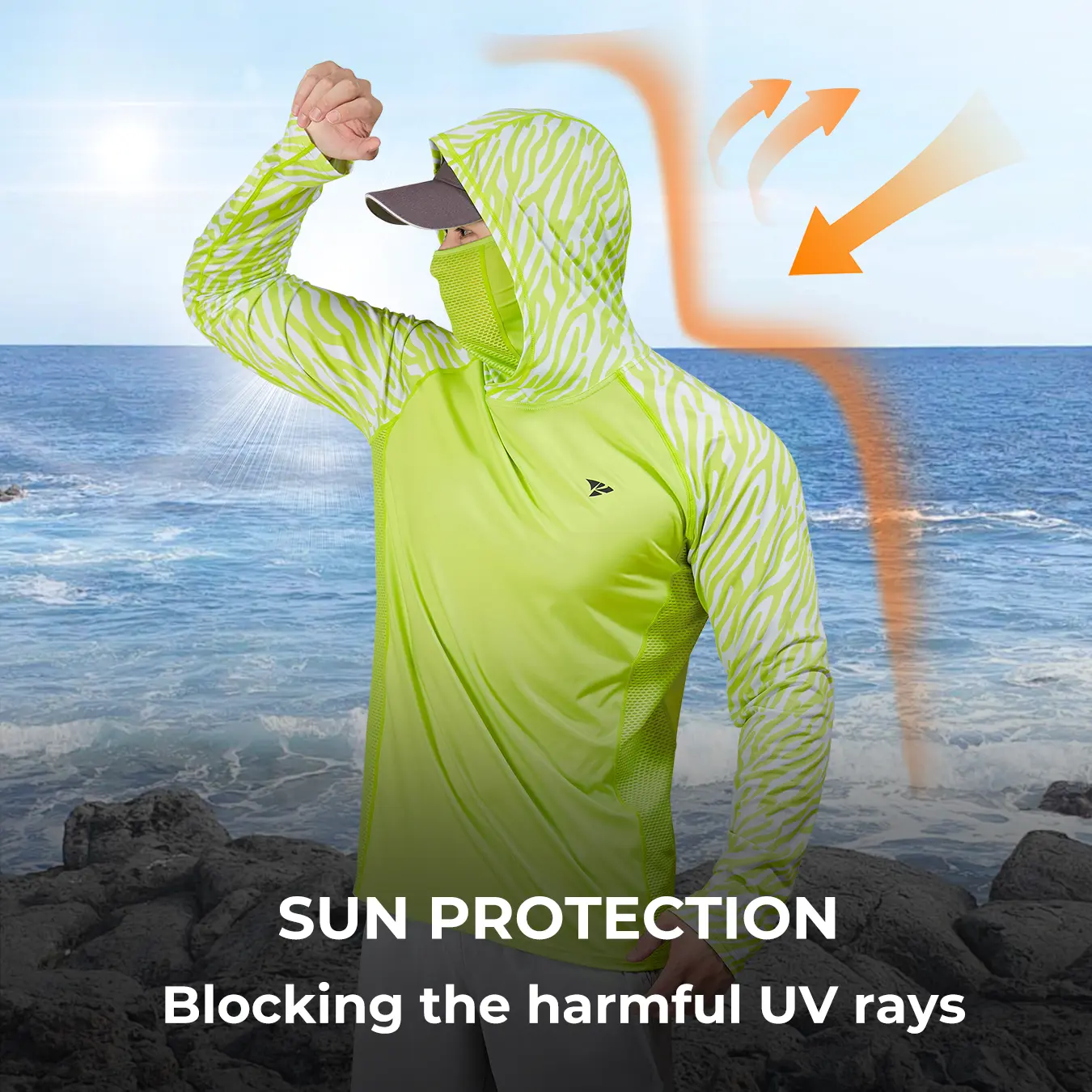 RODEEL 915 Sun Hoodie Shirts w/ Mask Neck Gaiter Men UPF 50+ UV Protection Long Sleeve Lightweight Quick Dry Moisture Wicking Breathable Cooling Activewear for Outdoor Sport Gym Fishing Roofing Landscaping Construction Gardening, Holiday Gift RODEEL 915 Sun Hoodie Shirts w/ Mask Neck Gaiter Men UPF 50+ UV Protection Long Sleeve Lightweight Quick Dry Moisture Wicking Breathable Cooling Activewear for Outdoor Sport Gym Fishing Roofing Landscaping Construction Gardening, Holiday Gift