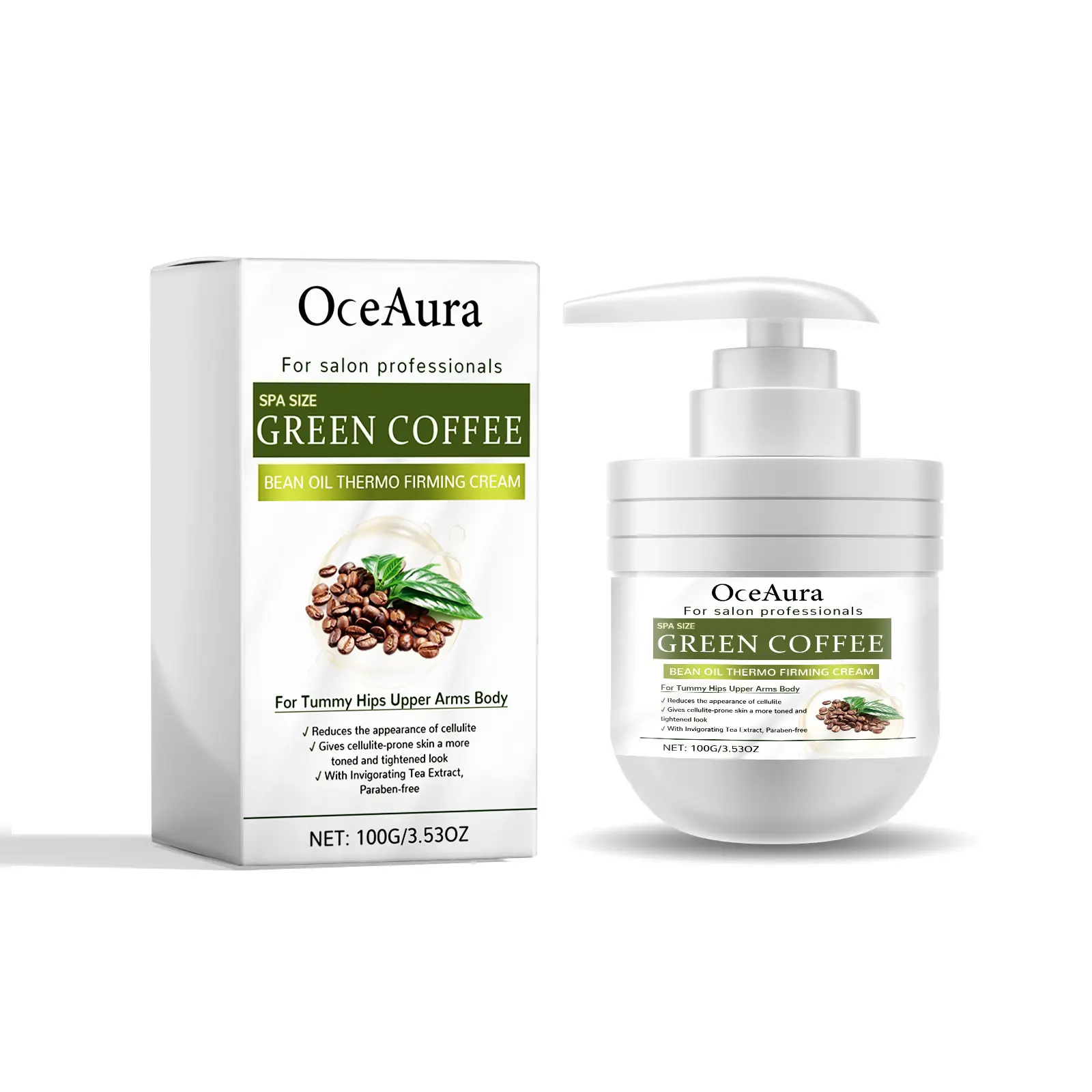 Green Coffee Bean Oil Thermo - Firming Body Lotion | Caffeine Infused Collagen Cream Moisturizer & Body Cream For Women & To Improve Look Of Textured Crepey Skin, W/Travel Size