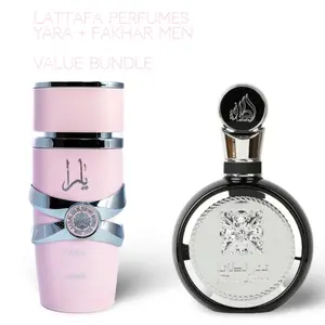 Lattafa Perfumes Yara + Fakhar men 100ml (3.4 Fl oz) Long Lasting Perfume - Value Bundle - Fragrance Gift Bundle niche  fragrances lattafa  fakhar