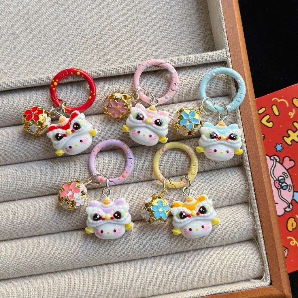 Awakened Lion Keychain, Cute Kawaii Bag Charm for Girls, Colorful Animal Themed Accessory with Bell, Best Friend Gift Idea, Keychain Kawaii, Cute Keychain Accessory