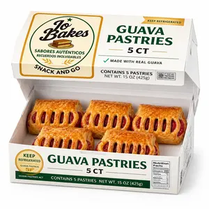 JO BAKES Guava Turnovers – 5 Count Fresh Baked Puff Pastry with Guava Filling