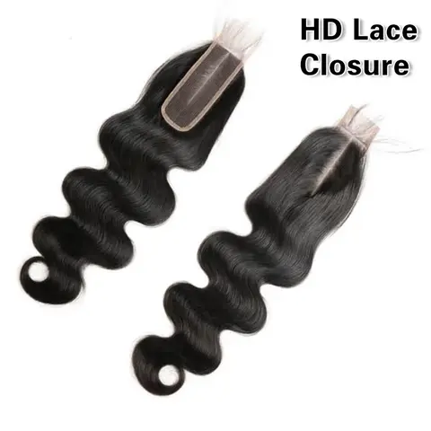MISSTOO 2x6 HD Lace Closure Skinlike 0.10mm Ultra-thin Invisible Real HD Lace, Pre-Bleached Body Wave Brazilian Virgin Raw Human Hair Closure, 180% Density Hand-Tied Human Natural Hair, Natural Black 12-22 Inch Hair Extensions For Black Women