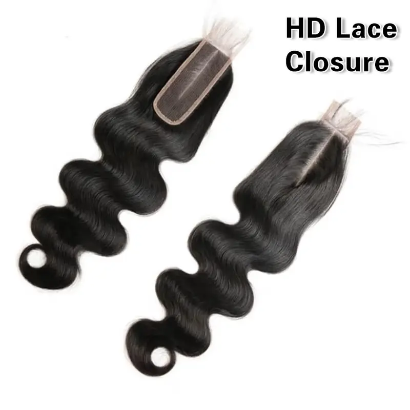 MISSTOO 2x6 HD Lace Closure Skinlike 0.10mm Ultra-thin Invisible Real HD Lace, Pre-Bleached Body Wave Brazilian Virgin Raw Human Hair Closure, 180% Density Hand-Tied Human Natural Hair, Natural Black 12-22 Inch Hair Extensions For Black Women