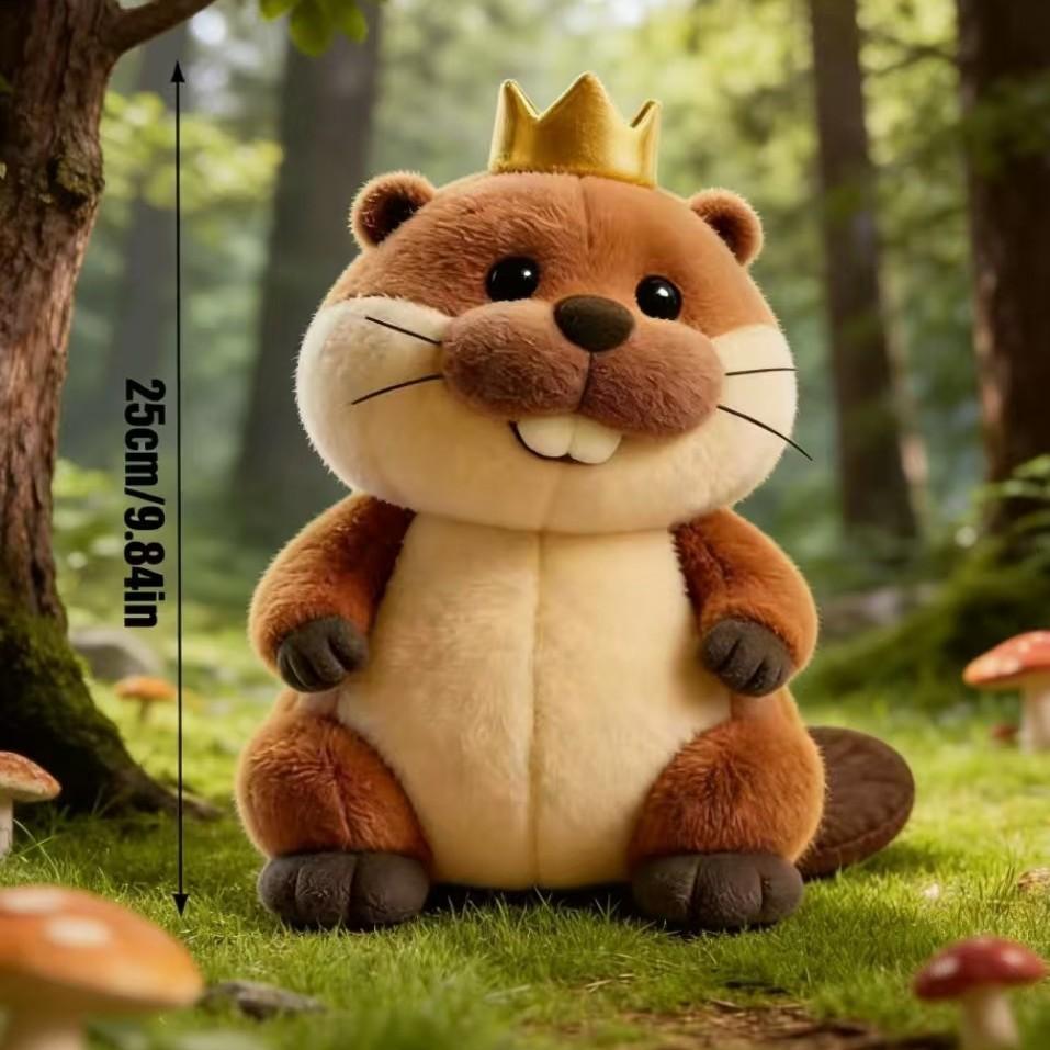 Soft Plush Toys, King George Movie Beaver and Lizard Plush Toy, Cute Animal Stuffed Dolls for Young People