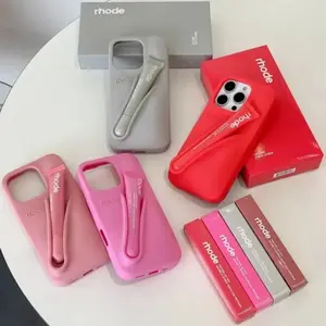 Lipstick color matching for iPhone 15 14 13 12 11 Pro Max mobile phone case mirror enamel anti-drop 14/15 Plus Apple stereo silicone