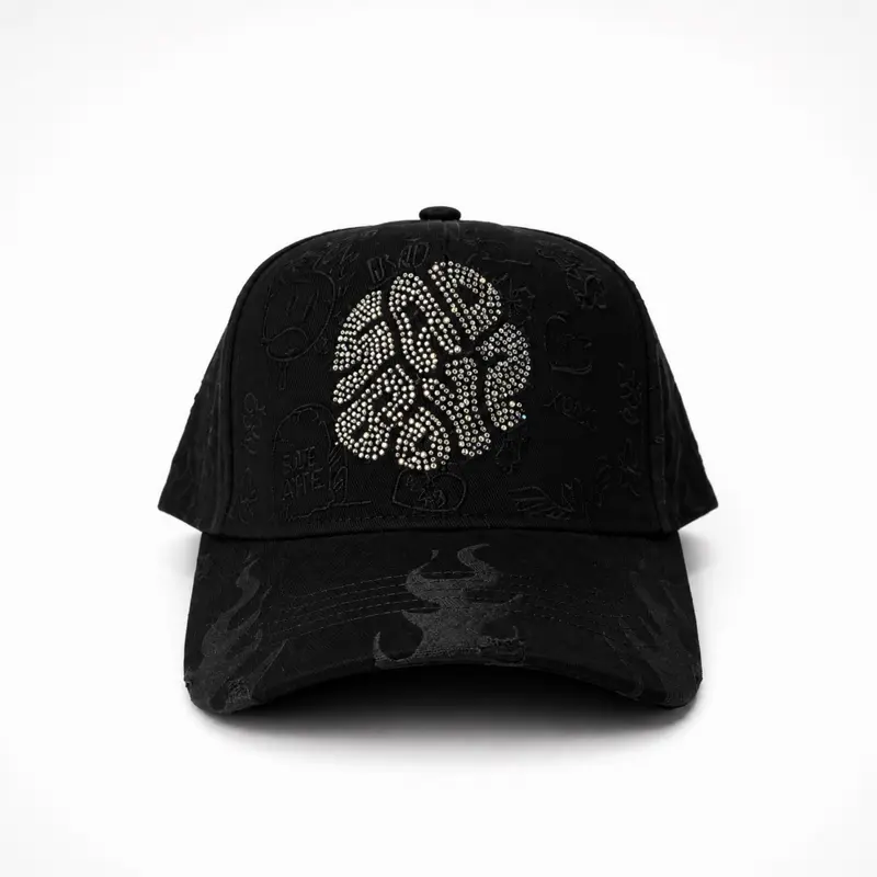 Dandy Hats x Sadboyz x Junior H Crystals Limited Edition Unisex Snapback Hat - Premium Streetwear Beanie, Acrylic-Polyester Fabric, Metal-Accent Adjustable Trucker Cap, Embroidered Graphic