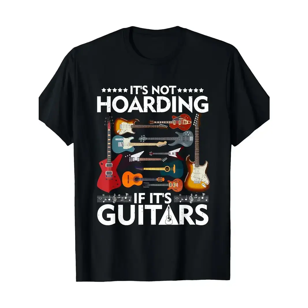 Musician's Lover T-Shirt Breathable Unisex Short Sleeves Crewneck Tshirt Ideal for Guitar Enthusiasts Summer Casual Graphic Tee Classic Menswear Top Straight