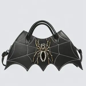 Women Bat Spider Web Devil Tote Shoulder Bag Fashion Handbags for Girls