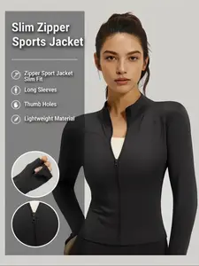 Women's Zip-Up Sports Jacket - Slim Fit, suitable for workouts and casual wear, lightweight yoga tennis workout jacket, gym wear, exercise clothing, Pickleball clothing, Yoga Jacket Top, Athlete Jackets