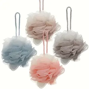 Soft shower sponge, 3D flower design, gentle exfoliating shower bag with handle, 30 day replacement, suitable for both men and women, home shower accessory, Exfoliating bath sponge, Shower bath tool