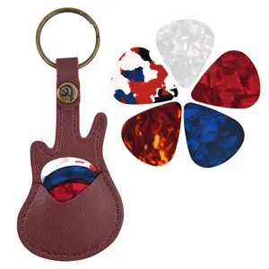 Guitar Pick Set, Guitar Picks Holder with 5 Counts Random Color Guitar Pick, Bass Guitar Strap for Electric Guitar & Bass