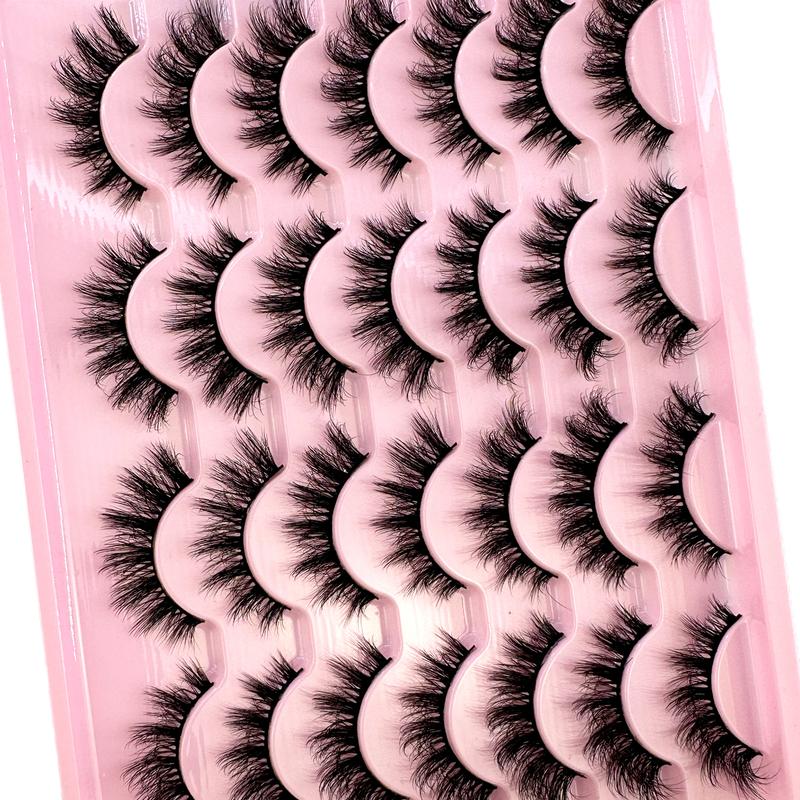 New 14Pairs Manga Lashes Faux Mink Eyelashes Cat Eye Eyelashes Natural Full False Eyelashes Volumized Eyelash Extension Travel Essentials Makeup Tools Clear Cosmetic
